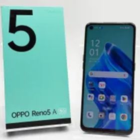 【中古C】OPPO Reno5 A A103OP 128GB シルバーブラック SIMフリー 白ロム