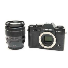 【中古】 《良品》 FUJIFILM X-T30 XF18-55mmレンズキット ブラック 【ファインダーカバーリアコマンドダイヤル部部品交換/各部点検済】 [ デジタルカメラ ]
