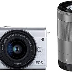 【中古】(非常に良い)Canon ミラーレス一眼カメラ EOS M200 ダブルズームキット ホワイト EOSM200WH-WZK