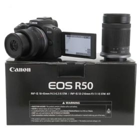 【Canon】キヤノン『EOS R50 ダブルズームキット / ブラック』2023年3月発売 ミラーレス一眼カメラ 1週間保証【中古】