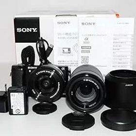 【中古】SONY α5000 ダブルズームレンズキット(ブラック／デジタル一眼)