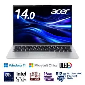 【新品】 Acer Swift Go 14 [14.0型 /Win11 Home /intel Core Ultra 5 /16GB /512GB /Office H&B 2024］