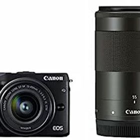 【中古】Canon ミラーレス一眼カメラ EOS M3 ダブルズームキット(ブラック) EF-M15-45mm F3.5-6.3 IS STM EF-M55-200mm F4.5-6.3 IS STM 付属 EOSM3BK-WZ