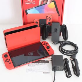 ニンテンドースイッチ(Nintendo Switch)の【美品】Nintendo Switch 有機ELモデル HEG-S-RAAAA マリオレッド ニンテンドースイッチ 本体(家庭用ゲーム機本体)