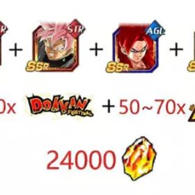 [海外 IOS] 24000+ストーン |スーパーサイヤ人4 ゴジータ セット |50-70 LR |50-80 ドッカン祭り|転送IDログイン