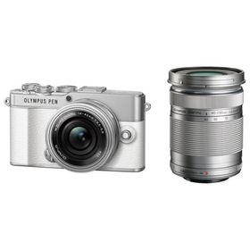 「訳あり品-外装箱傷あり」新品 デジタル一眼カメラ OLYMPUS PEN E-P7 EZダブルズームキット [ホワイト]