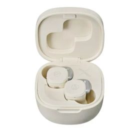 【中古】（新古品） オーディオテクニカ ワイヤレスイヤホン サンドホワイト Bluetooth 急速充電 小型 軽量 サスティナブル ATH-SQ1TW STB