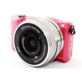 【中古】ソニー SONY α5000 レンズキット ピンク 美品 自撮り&Wi-Fiで
