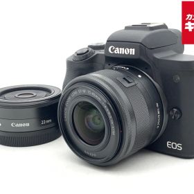 【中古】 【並品】 キヤノン EOS Kiss M ダブルレンズキット ブラック