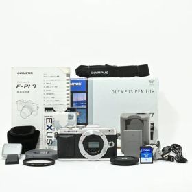 ＜良品＞ OLYMPUS PEN E-PL7 ボディ シルバー｜シャッター数16,686枚｜自撮り対応チルト液晶搭載｜1605万画素 高画質ミラーレス一眼｜軽量おしゃれデザイン