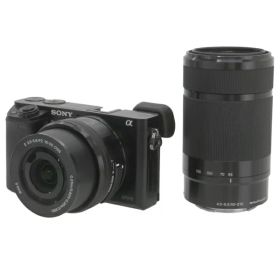 【SONY】ソニー『α6000 ダブルズームレンズキット / ブラック』ILCE-6000Y(B) 2014年3月発売 ミラーレス一眼カメラ 1週間保証【中古】