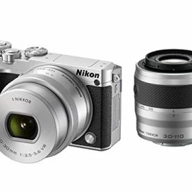 【中古】「非常に良い」Nikon ミラーレス一眼 Nikon1 J5 ダブルズームキット シルバー J5WZSL