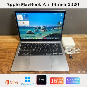 ［良品・新品バッテリー］Apple MacBook Air（13インチ, 2020 / M1）/ Apple M1 / メモリ16GB / SSD 512GB / Windows 11 / Office 2024/ri626
