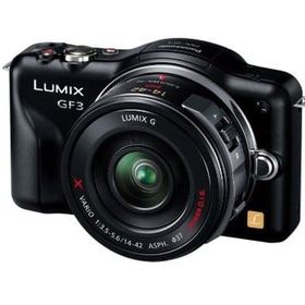 パナソニック デジタルカメラ LUMIX GF3 レンズキット 1210万画素 (ブラック) [DMC-GF3X-K]（電池欠品/充電器不備/レンズ内部埃有） カメラ