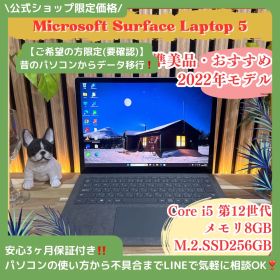 公式ショップ限定価格❣️/ 準美品《最新モデル機種》Surface Laptop 5 プラチナ 第12世代 SSD256GB メモリ8GB ノートパソコン 安心サポート＆3ヶ月保証付き