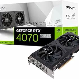 PNY GeForce RTX 4070 Super 12GB VERTO OC PCIe4.0 2スロット 2ファン搭載 グラフィックスカード VCG4070S12DFXPB1-O VD8762