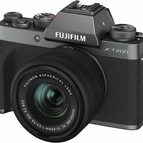 【中古】【アウトレット品】FUJIFILM ミラーレス一眼カメラ X-T200レンズキット ダークシルバー X-T200LK-DS