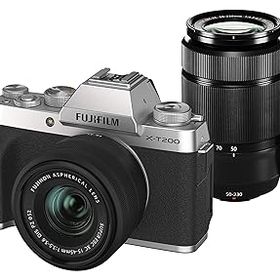 【中古】［非常に良い］富士フイルム(FUJIFILM) ミラーレス一眼カメラ X-T200ダブルズームレンズキット シルバー X-T200WZLK-S