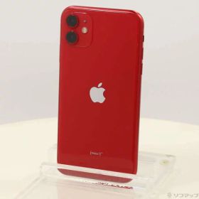 【中古】Apple(アップル) iPhone11 64GB プロダクトレッド MWLV2J／A SoftBank 【262-ud】