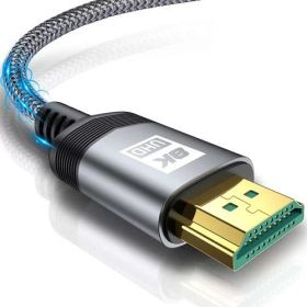 8K HDMI ケーブル 1.5M HDMI2.1 Ultra High Speed 認証取得 ハイスピード 48Gbps 超高速 2.1規格HDMI Cable 8K@60Hz 4K@120Hz/144Hz 7680x4320p UHD Dynamic HDR eARC 3D イーサネット 対応 Apple TV,PS5/PS4, PCモニター など適用 (グレー)