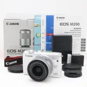 AA- (極上品) Canon キヤノン EOS M200 EF-M 15-45mm 標準ズームキット ホワイト 初期不良返品対応 212-28