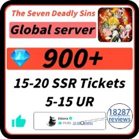 【海外】900-1000ダイヤ|5-15 UR ランダム✅|15-20 SSR チケット✅ |ザ・ワン・エスカノール✅ | メリオダス✅