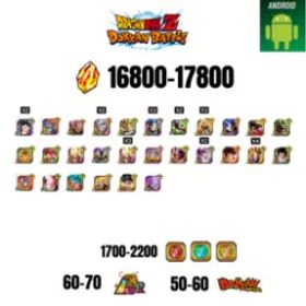 [海外][アンドロイド] 16800-17800ストーン | 悟飯 |ガンマ1 |28文字 |60-70 LR + 50-60 ドッカン祭 |1700-2200コイン