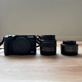 美品 cannon eos m3 単焦点・望遠レンズ・バックセット