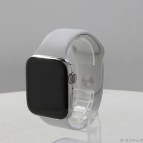 〔中古〕Apple(アップル) Apple Watch Series 4 GPS + Cellular 44mm ステンレススチールケース ホワイトスポーツバンド〔247-ud〕