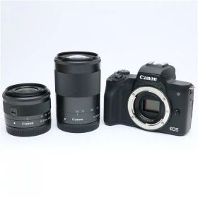 【中古】 《良品》 Canon EOS Kiss M2 ダブルズームキット ブラック [ デジタルカメラ ]