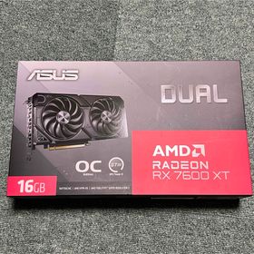エイスース(ASUS)の【中古動作品】ASUS グラフィックボード DUAL-RX7600XT-O16G(PCパーツ)