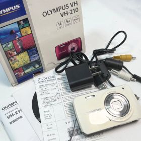 【送料無料】OLYMPUS/オリンパス/VH-210/ホワイト/コンパクトデジタルカメラ/デジカメ/撮影/写真/中古品/動作品/稼働品/中古品/カメラセット