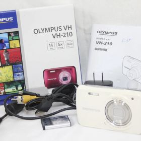【返品保証】 【元箱付き】オリンパス Olympus VH-210 ホワイト 5x Wide バッテリー付き コンパクトデジタルカメラ v8762