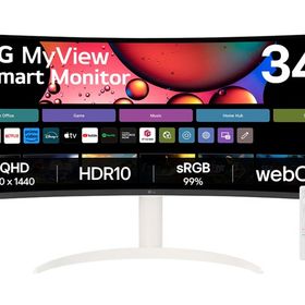LGエレクトロニクス 34SR65QC-W 34型 MyView Smart Monitor UWQHD曲面モニター 100Hz sRGB 99% HDR ノングレア ホワイト