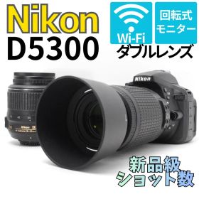 新品級ショット数 安心ダブルレンズ Nikon D5300 スマホ転送 WiFi