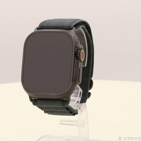 〔中古〕Apple(アップル) 〔展示品〕 Apple Watch Ultra 2 GPS + Cellular 49mm ブラックチタニウムケース ダークグリーンアルパインループ〔377-ud〕