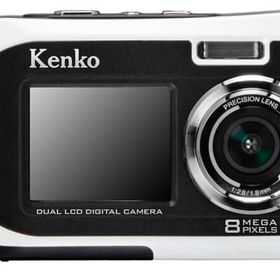 ケンコー デュアルモニターデジタルカメラ 817万画素 [DSC880DW]（内箱欠品/本体・ポーチ状態難） カメラ