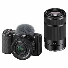【中古】【1年保証】【美品】SONY VLOGCAM ZV-E10 ダブルズームレンズキット (PZ 16-50mm II + E 55-210mm) ブラック [ZV-E10X B]