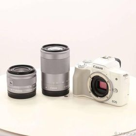 〔中古〕Canon(キヤノン) EOS Kiss M ホワイト ダブルズームキット〔251-ud〕