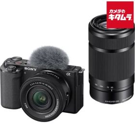 【新品】ソニー VLOGCAM ZV-E10 ダブルズームレンズキット ブラック [ZV-E10X B] SONY ミラーレス一眼カメラ 軽量 Wi-Fi搭載 Vlogカメラ 4K動画撮影 《納期約１－２週間》
