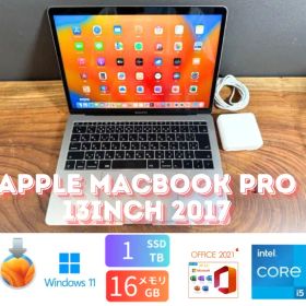 「美品新品バッテリー」Apple MacBook PRO Retina 13inch 2017/CPUi5 2.3GHZ/16GB/SSD1TB/Windows11/office2019/CJ038-3