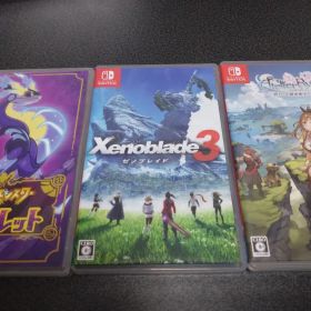 swichソフト三本（ポケモンバイオレット,ゼノブレイド3,ライザのアトリエ3）
