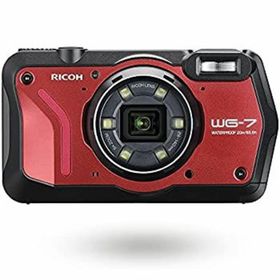 【中古】「非常に良い」RICOH WG-7 レッド 本格アウトドアカメラ 【本格20m 防水】 2000万画素 【広角28 光学5倍ズーム】 【6灯の多機能リングライト搭載】 【工事・(コンパクトデジタルカメラ)