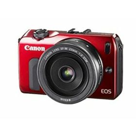 【中古】「非常に良い」Canon ミラーレス一眼カメラ EOS M レンズキット EF-M22mm F2 STM付属 レッド EOSMRE-22STMLK(ミラーレス一眼)