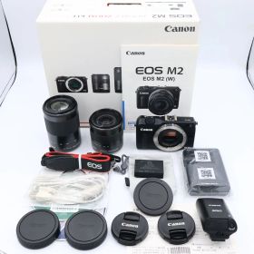 Canon EOS M2 キヤノン ダブルズームキット EF-M18-55mm F3.5-5.6 IS STM EF-M55-200mm F4.5-6.3 IS STM付属 #251014_101022101683