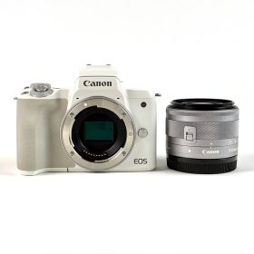 キヤノン Canon EOS Kiss M2 EF-M 15-45 IS STM レンズキット ホワイト デジタル ミラーレス 一眼カメラ 【中古】