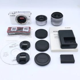 Canon キヤノン EOS M10 ダブルレンズキット(ホワイト) EF-M15-45mm F3.5-6.3 IS STM EF-M22mm F2 STM 付属 #251010_441032003660
