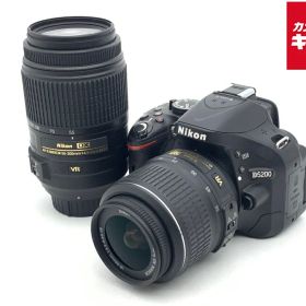 【中古】 【並品】 ニコン D5200 ダブルズームキット ブラック 【デジタル一眼レフ】