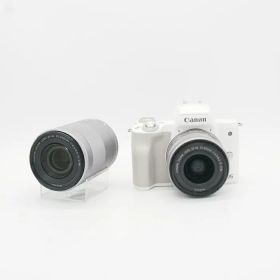 【中古】 (キヤノン) Canon EOS KISS M2 ダブルズームキツト ホワイト【中古カメラ デジタル一眼】 ランク：B