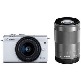 キヤノン Canon EOS M200 ダブルズームキット ホワイト ミラーレス一眼カメラ EOSM200WH-WZK 新品